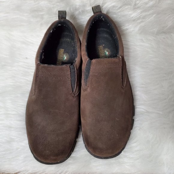 Y2K Red Head Brown Suede Slip On Shoes Rubber Sole, 9 - Picture 3 of 7